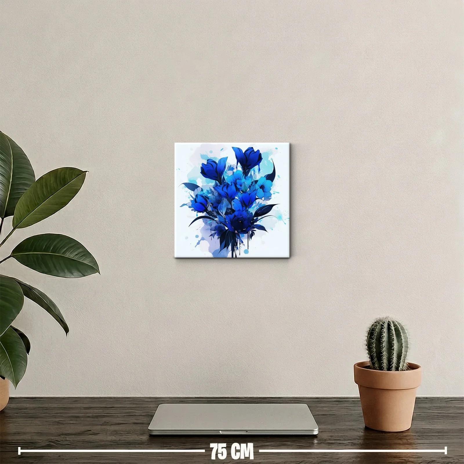 Ramo elegante de flores en tonos azules vibrantes — miniatura 2