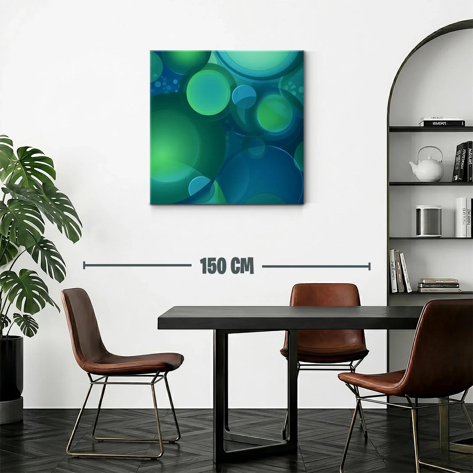 Composición abstracta de círculos en tonos verdes y azules — miniatura 2