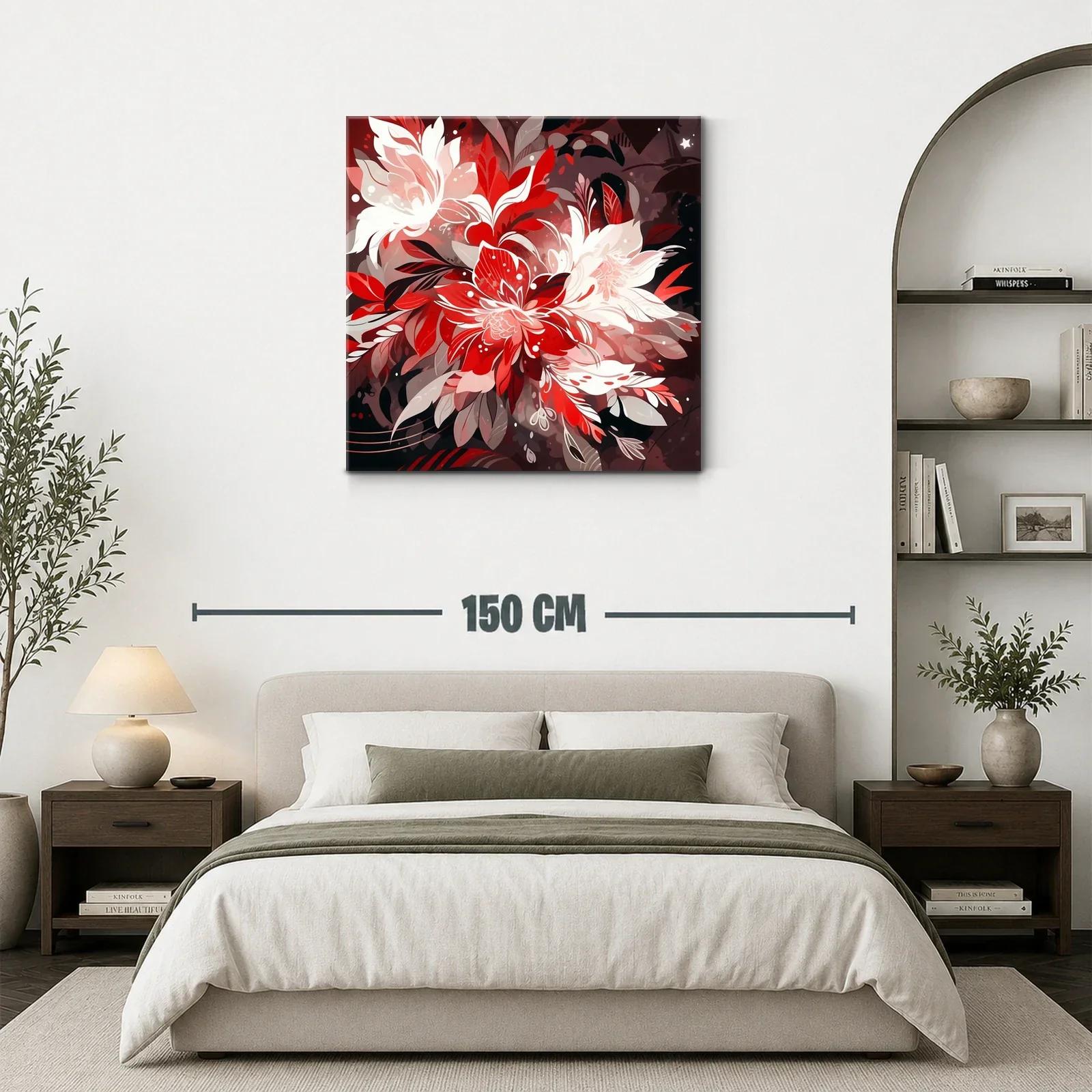 Arte floral en tonos rojos intensos y neutrales cálidos — miniatura 3