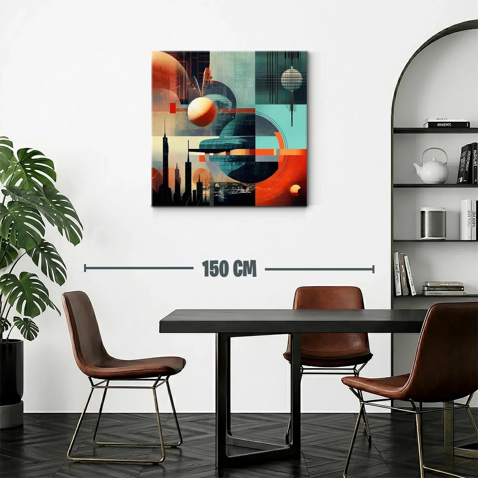 Composición abstracta con formas geométricas y contrastes cálidos — miniatura 2