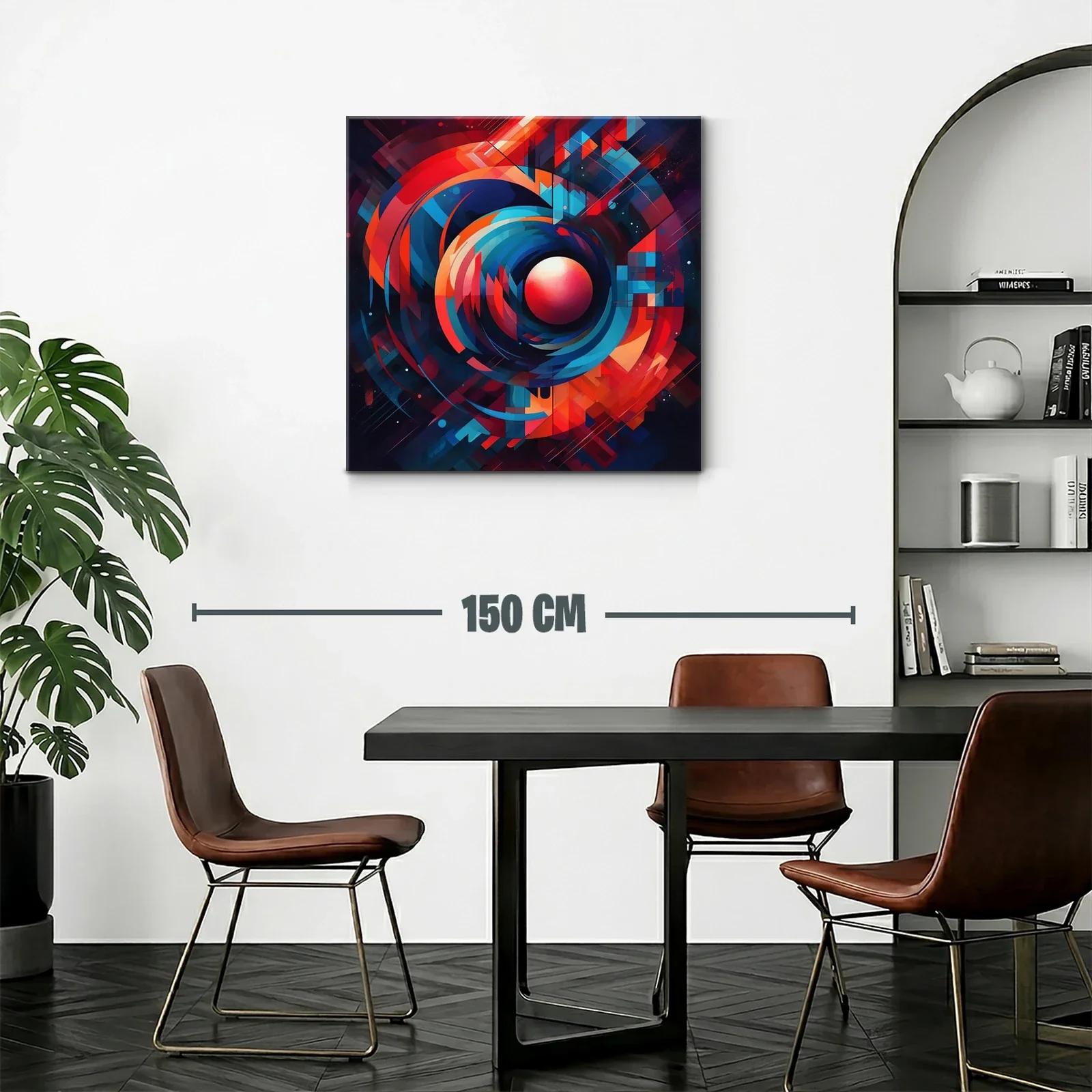 Cuadro abstracto con formas circulares en tonos brillantes — miniatura 2