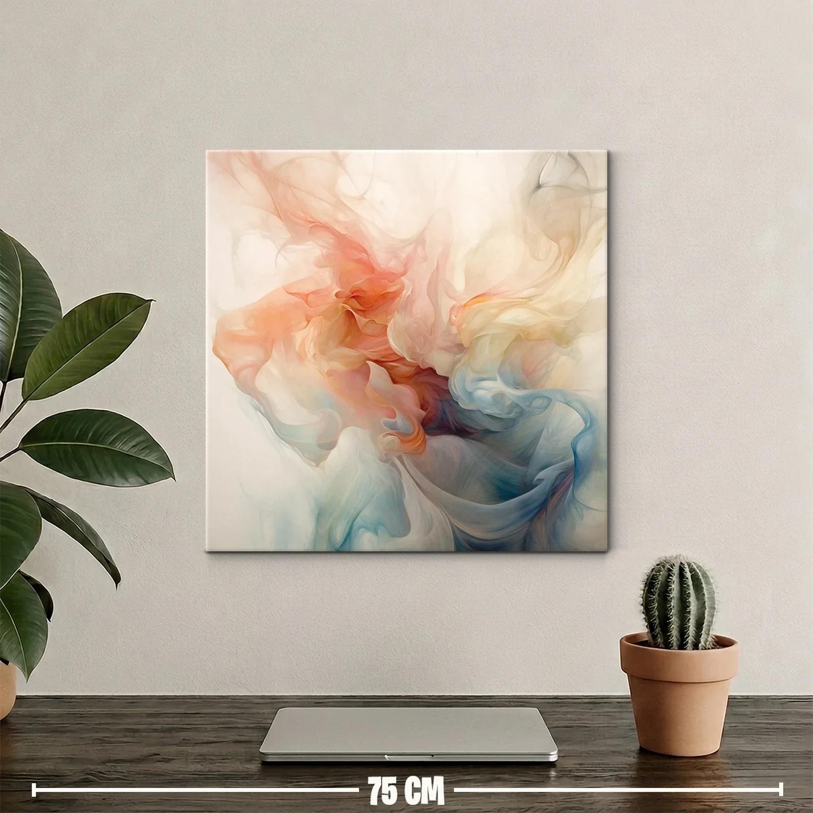 Arte abstracto en tonos cálidos y fríos con movimiento fluido — miniatura 2
