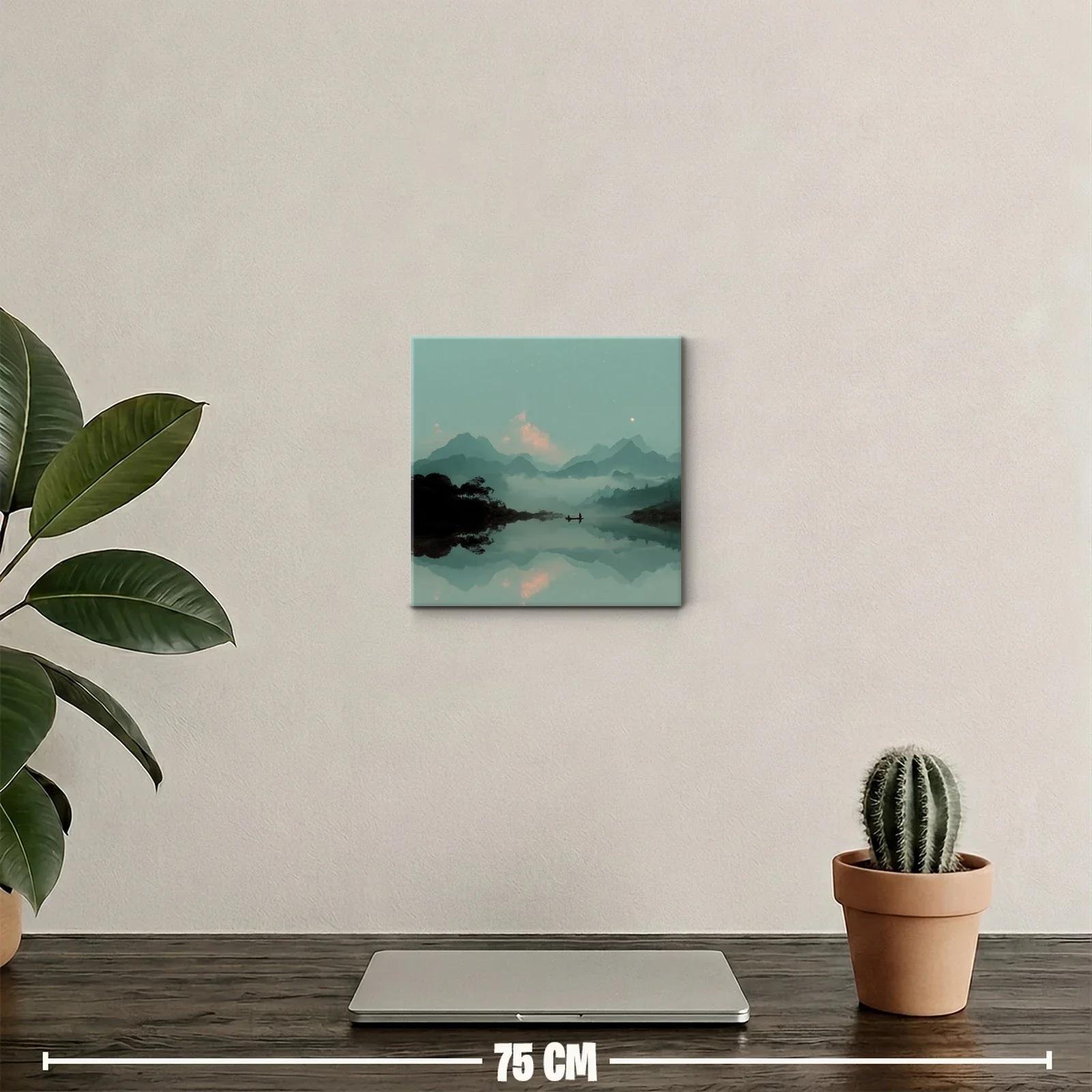 Paisaje de Montañas con Reflejo en Agua Tranquila — miniatura 2