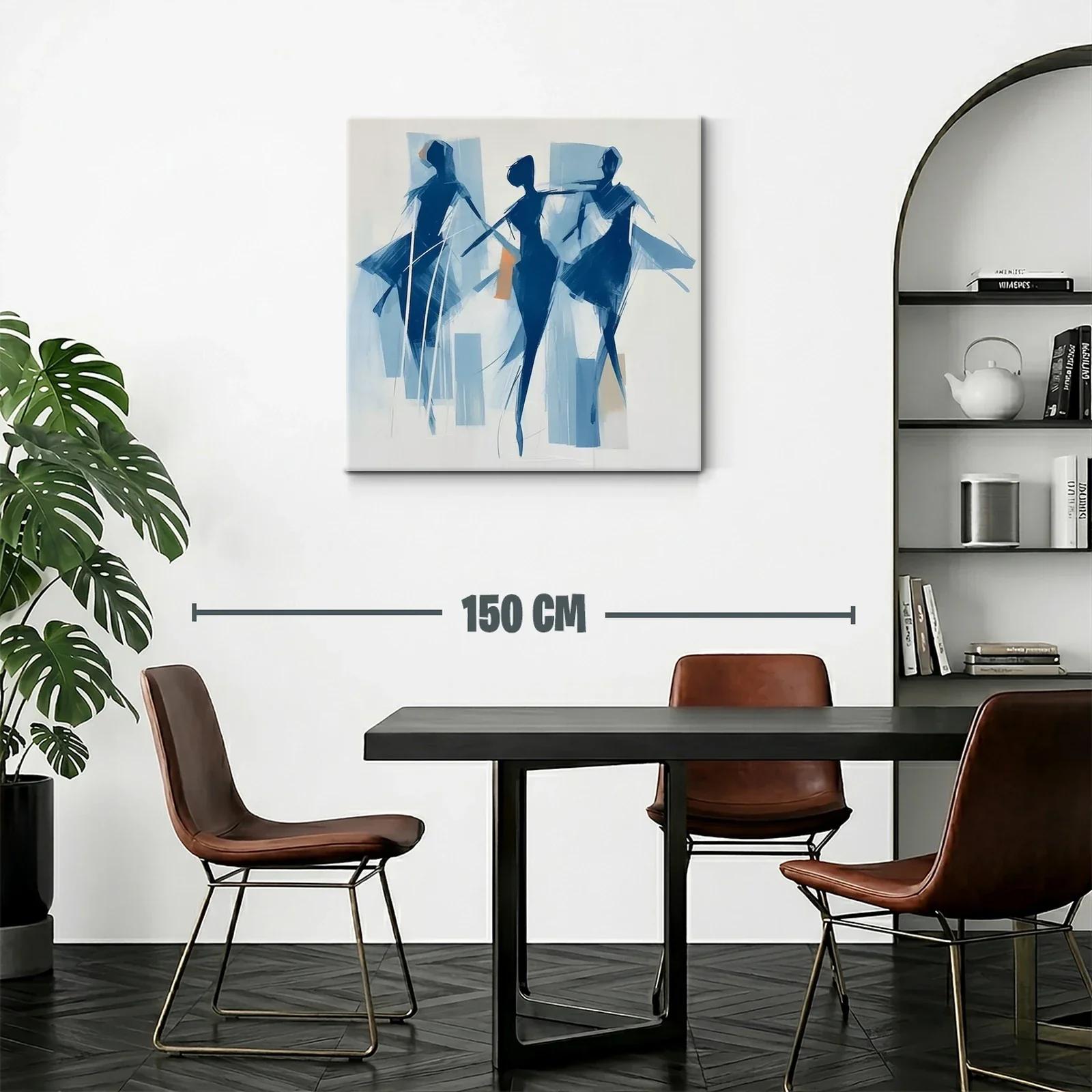 Danza abstracta en tonos azules y toques cálidos — miniatura 2