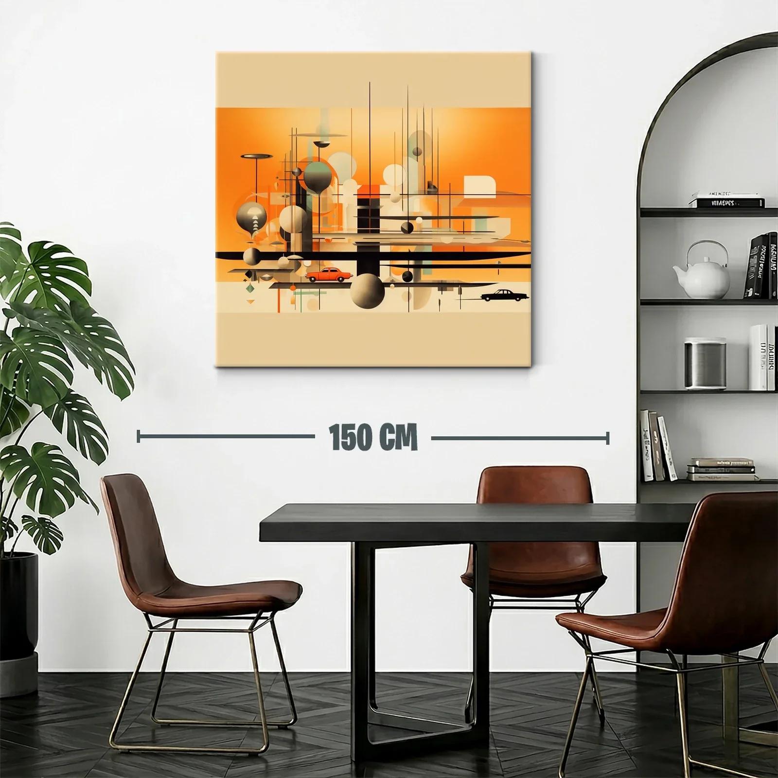 Composición abstracta urbana en tonos cálidos y neutros — miniatura 2