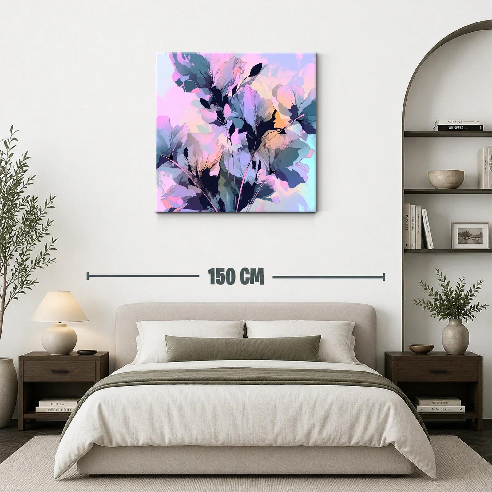 Cuadro floral con tonos suaves y vibrantes en armonía — miniatura 3