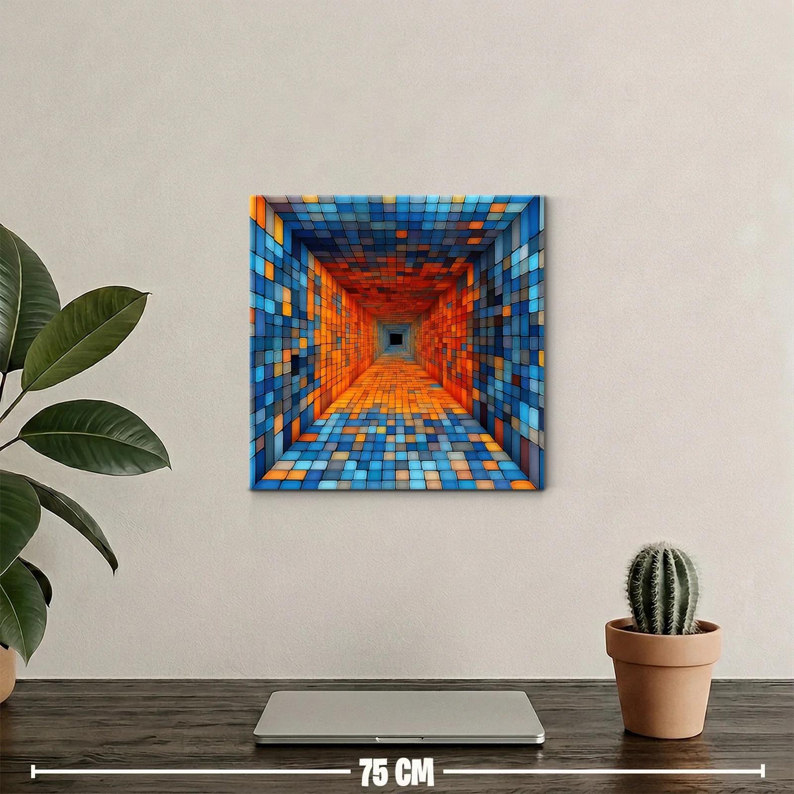 Composición geométrica en tonos cálidos y fríos vibrantes — miniatura 2