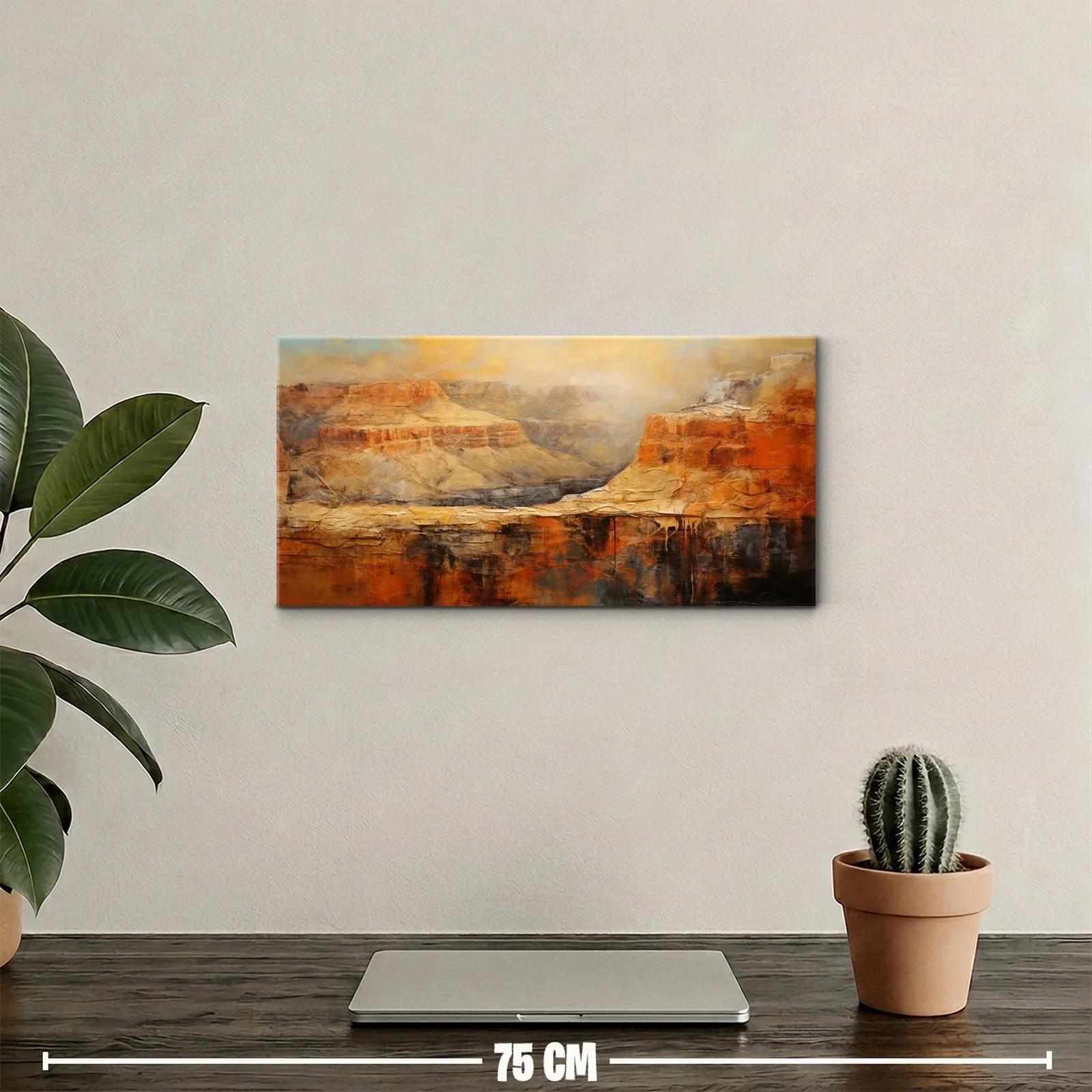 Cuadro cañón rocoso con agua y cielo luminoso — miniatura 2