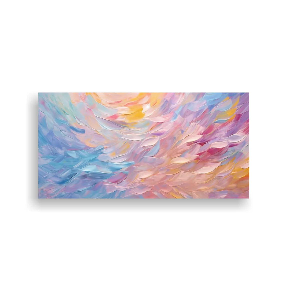 Cuadro remolino de pinceladas pastel con luz cálida
