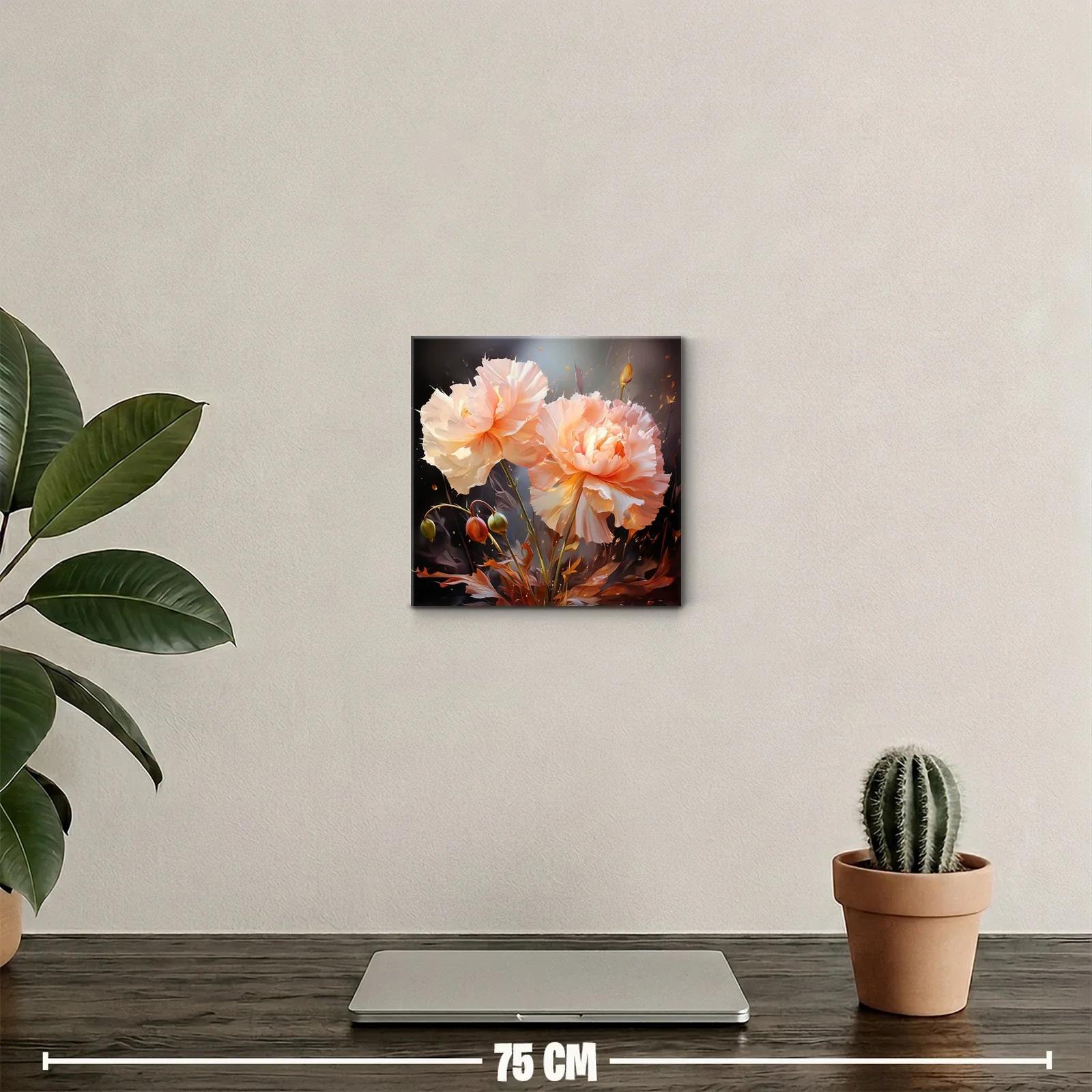 Cuadro floral con peonías delicadas y tonos cálidos — miniatura 2