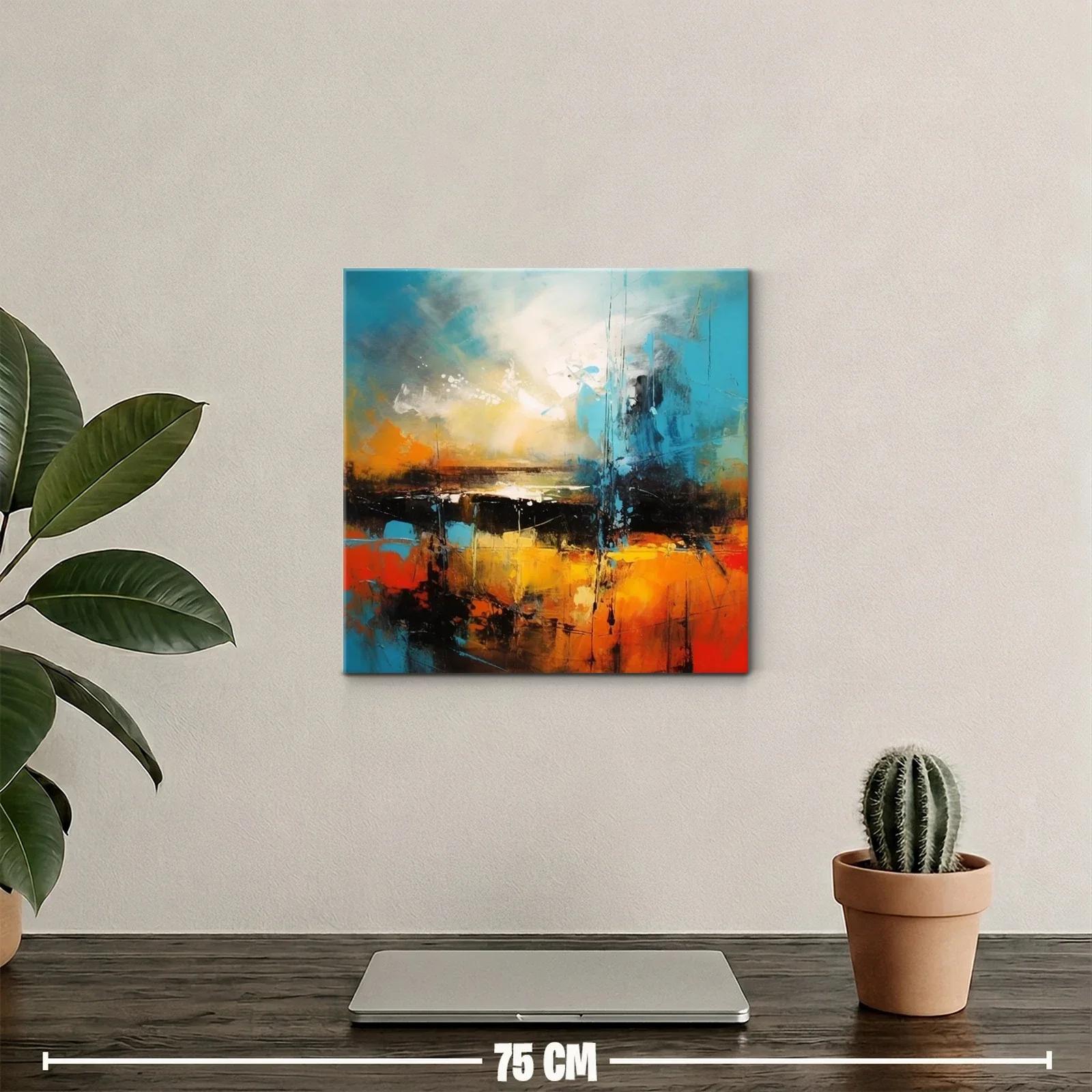 Cuadro abstracto con tonos vibrantes y atmósfera luminosa — miniatura 2