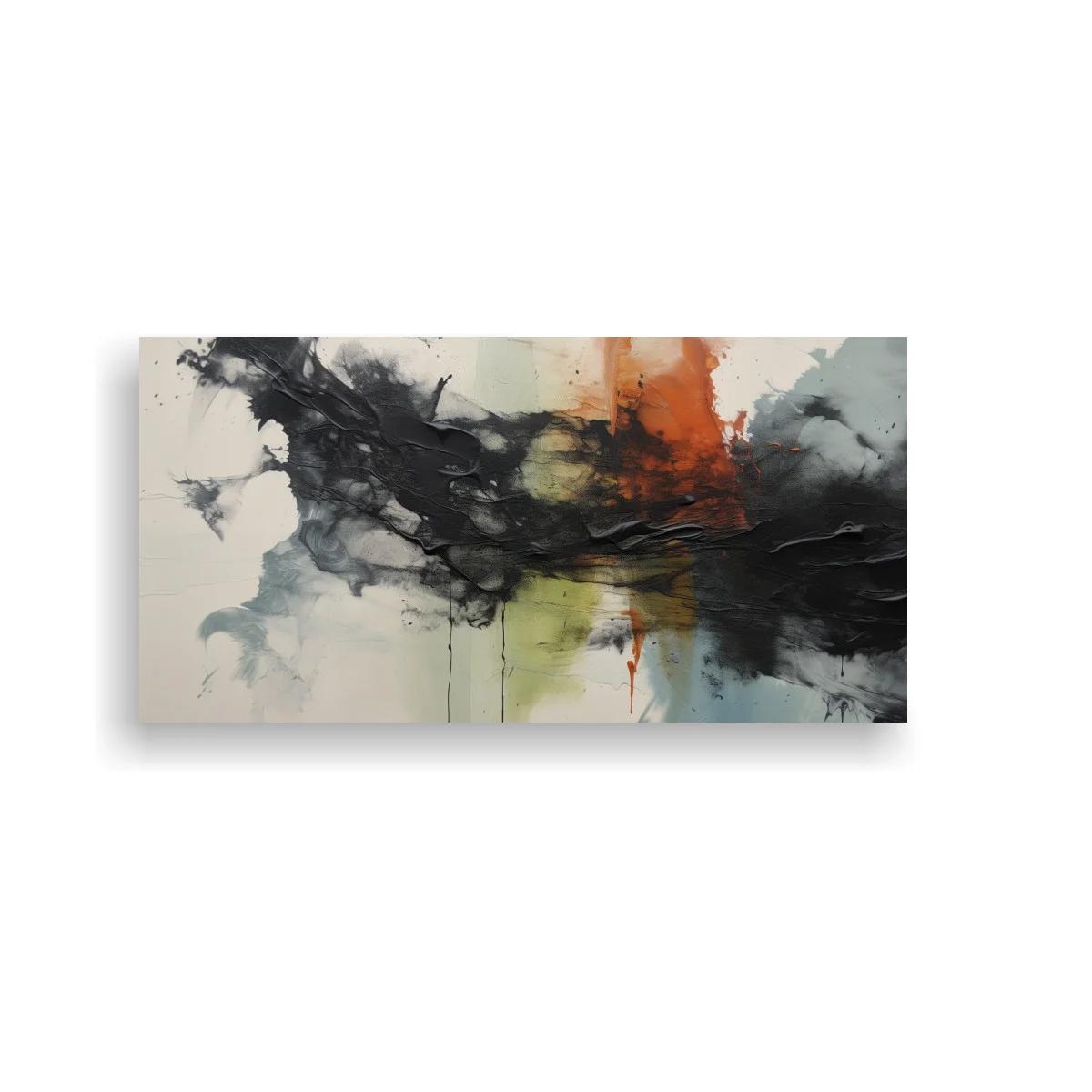 Cuadro abstracto de manchas y trazos con veladuras y goteos