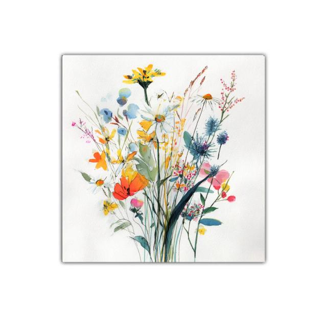 Ramillete de flores silvestres coloridas y delicadas