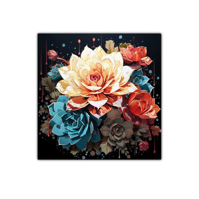 Ramillete de rosas vibrantes con colores intensos