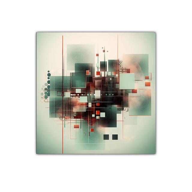 Composición geométrica moderna en tonos neutros y cálidos