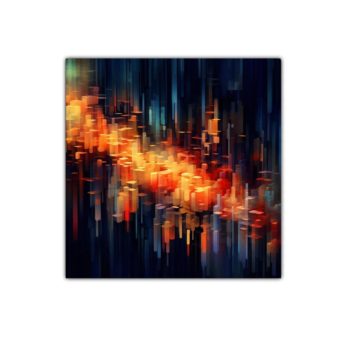 Composición abstracta con luces cálidas y frías vibrantes