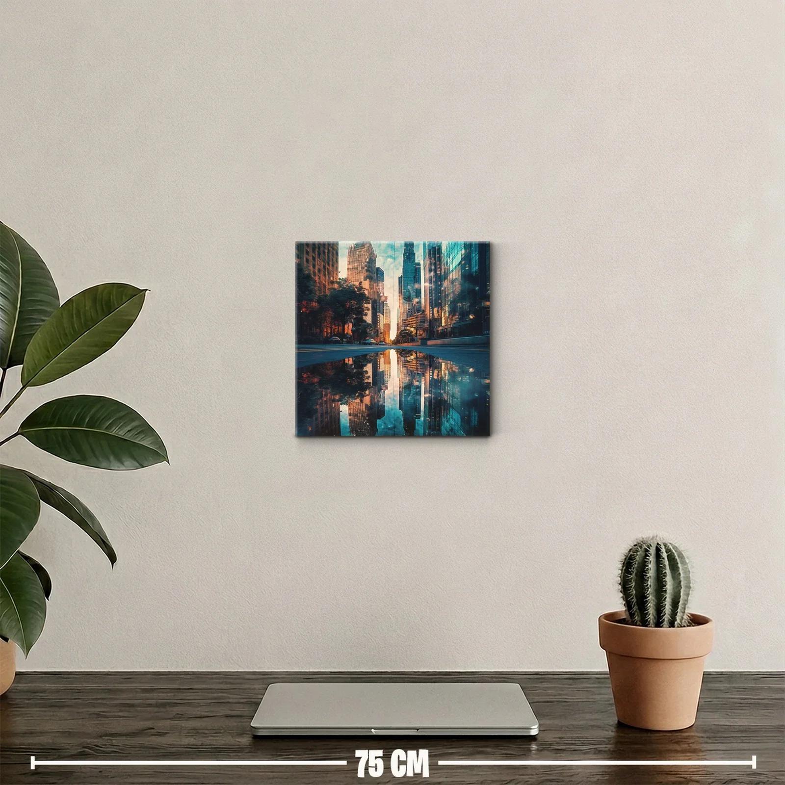 Reflejo urbano en atardecer vibrante y moderno — miniatura 2