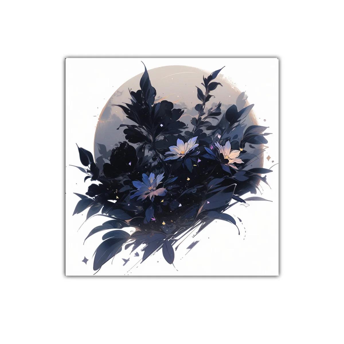 Ramo nocturno con flores en tonos azul y gris — imagen principal
