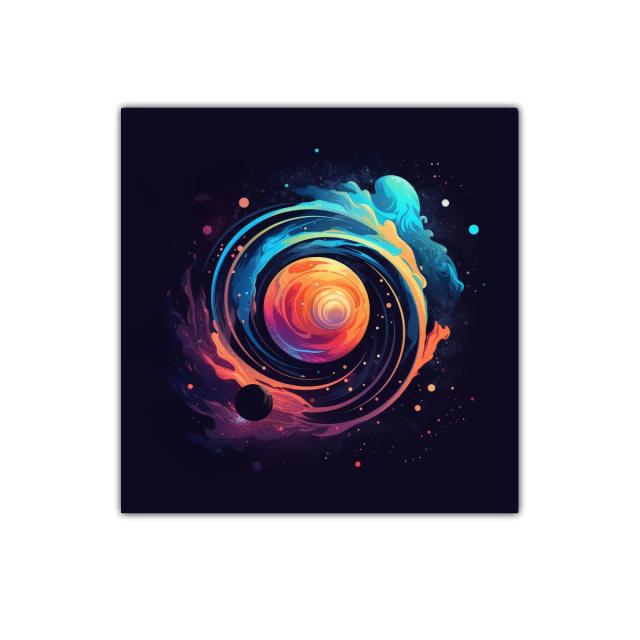 Cuadro del Cosmos en Movimiento con Tonos Vibrantes
