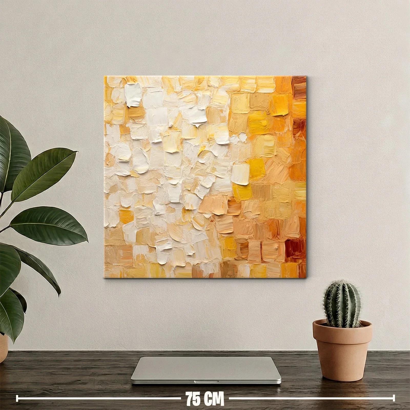 Cuadro abstracto tonos cálidos para ambiente acogedor — miniatura 2