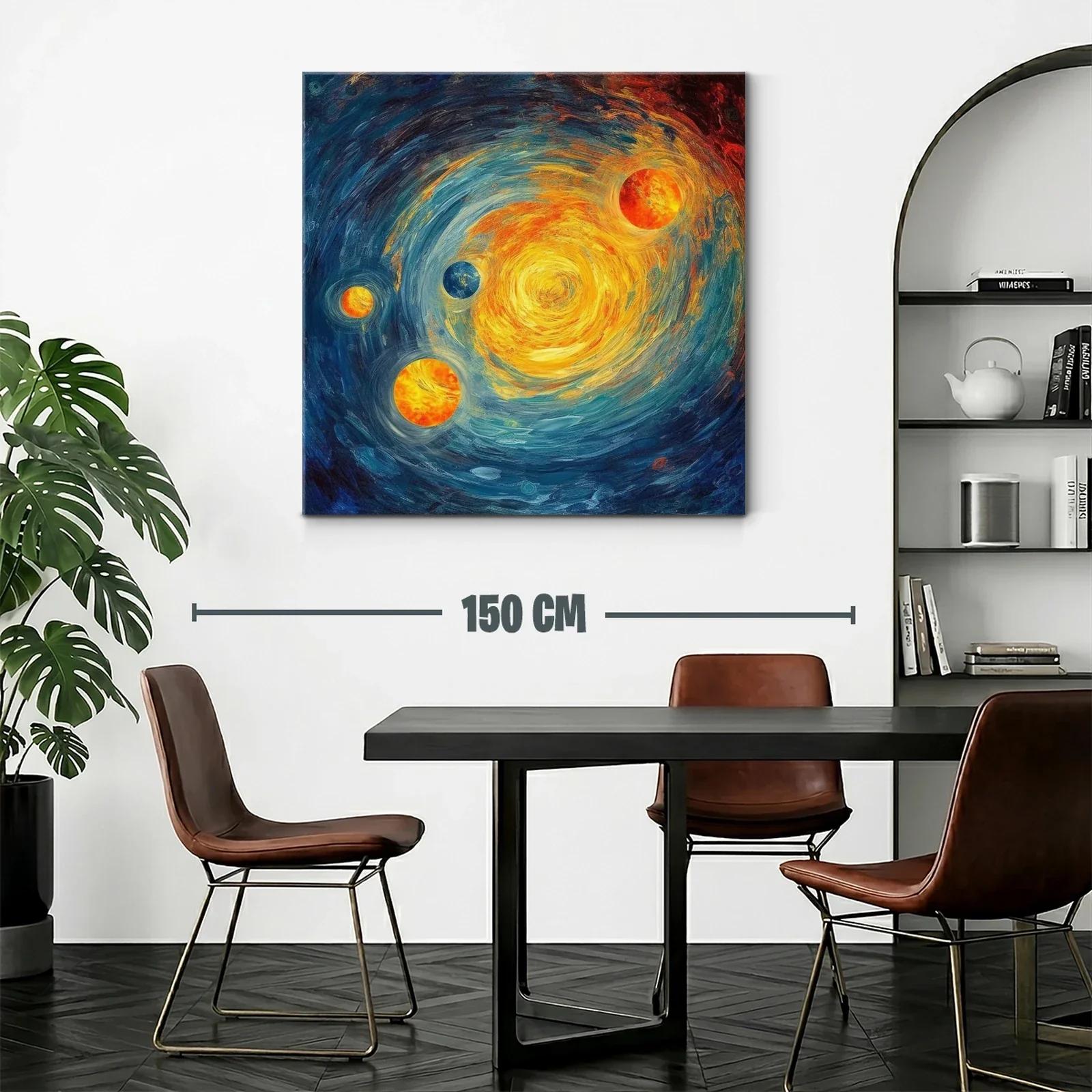 Galaxia vibrante con planetas iluminados y remolinos cósmicos — miniatura 2