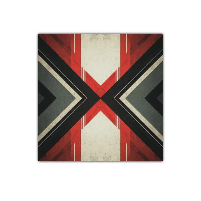 Cuadro decorativo con diseño geométrico moderno en tonos rojizos