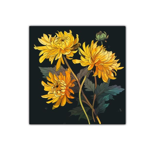 Cuadro Floral con Ramo de Flores Amarillas Vibrantes