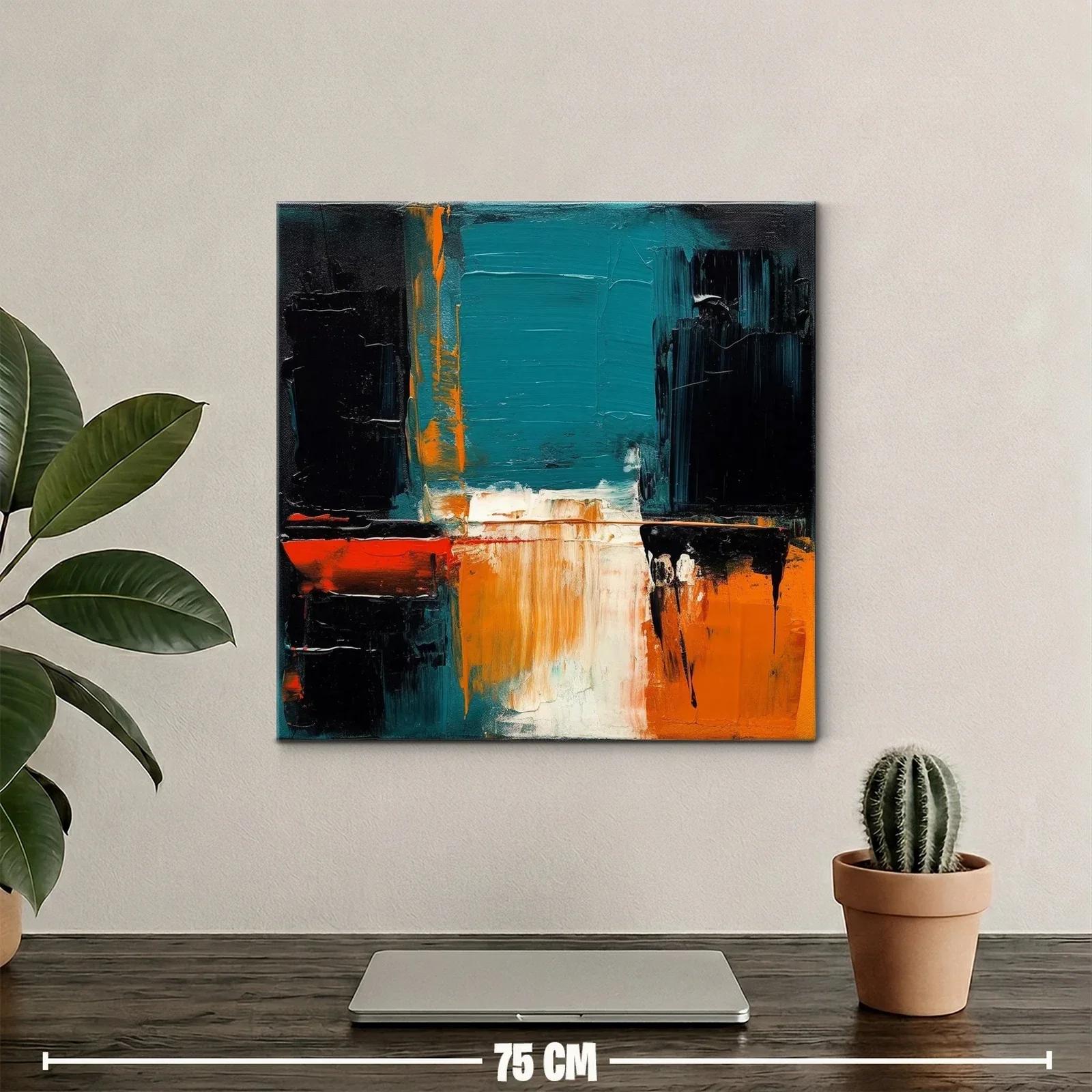 Cuadro abstracto con tonos vibrantes y contrastes intensos — miniatura 2