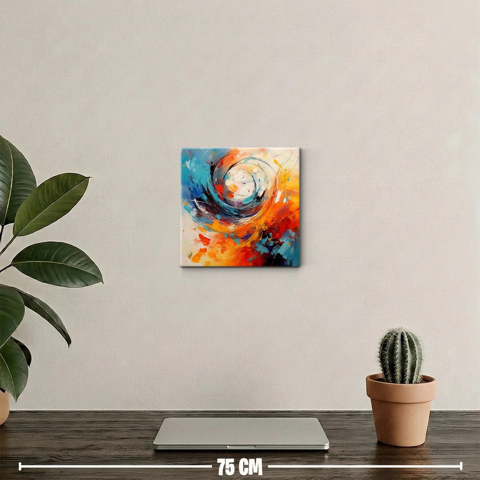 Cuadro abstracto con remolino de colores vibrantes — miniatura 2