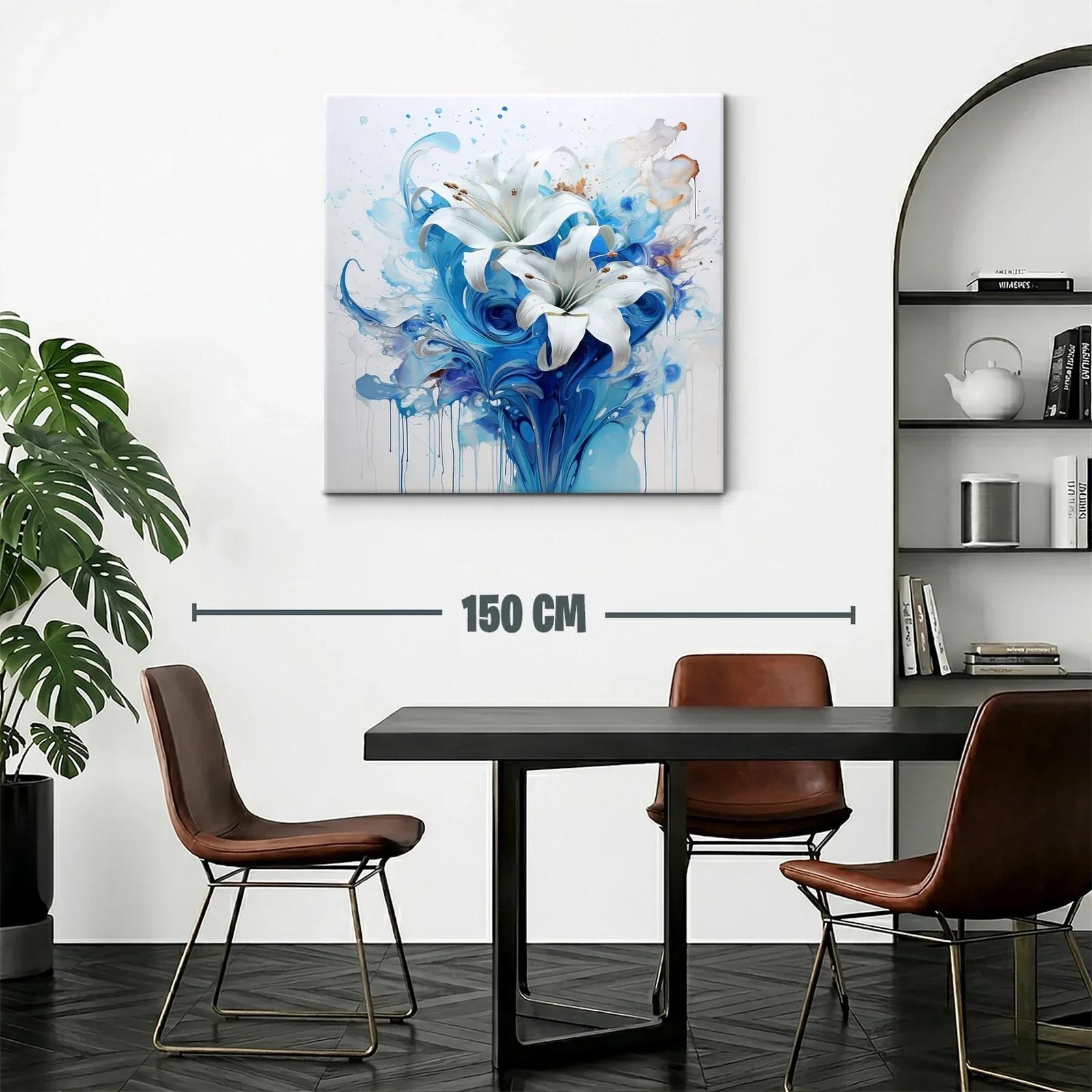 Elegancia floral en tonos azules y blanco puro — miniatura 2