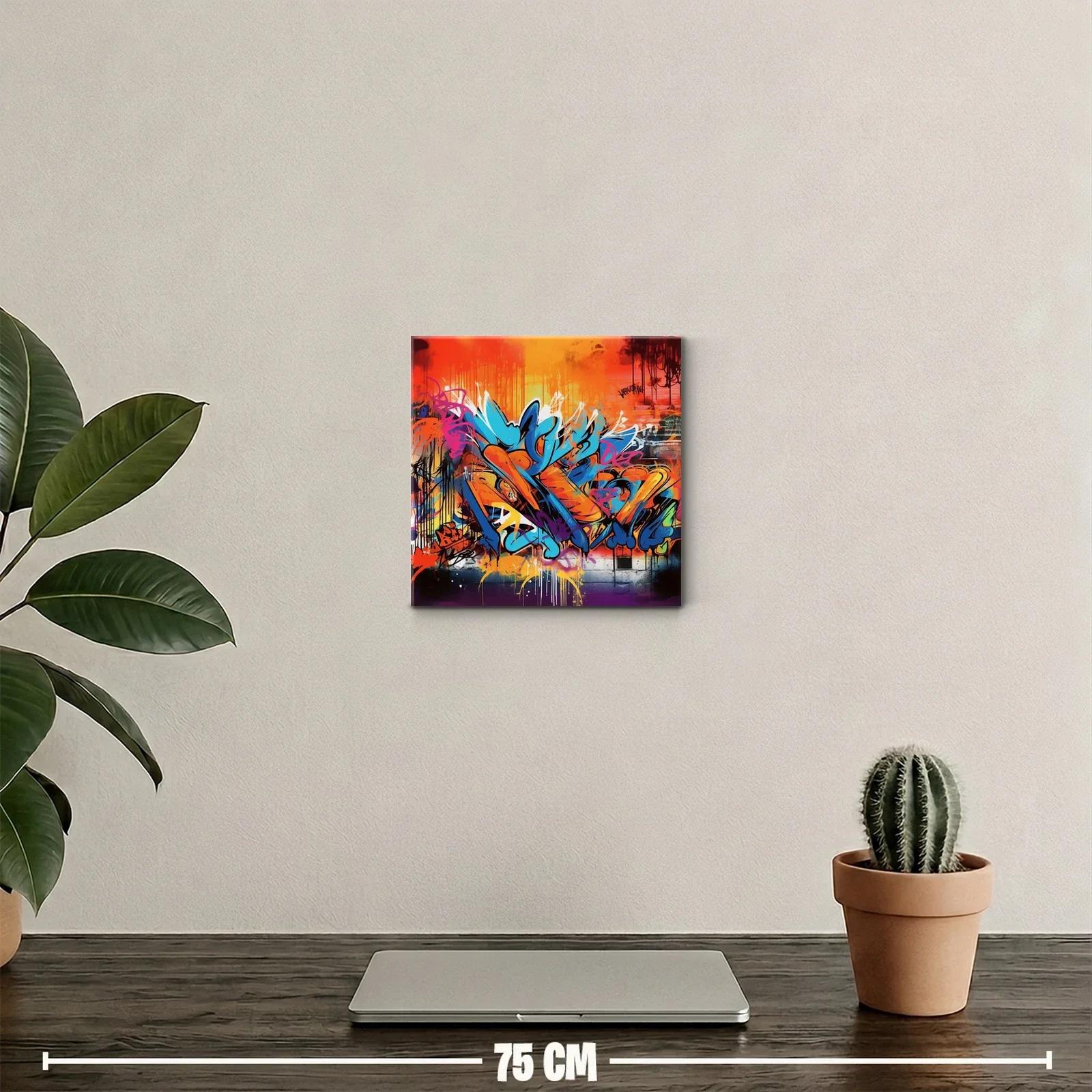 Cuadro colorido con graffiti urbano energético y vibrante — miniatura 2