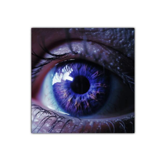 Explosión de color en ojo con iris vibrante y detalle extremo