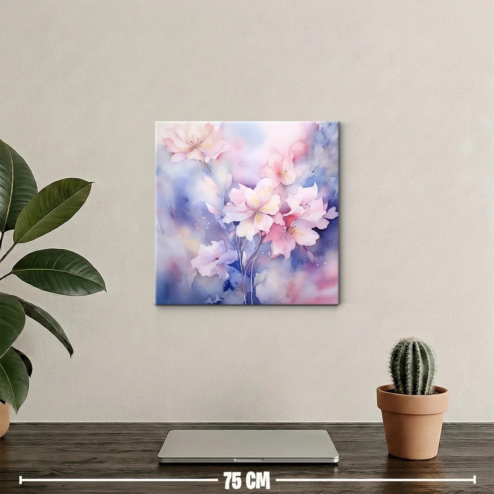 Cuadro floral en tonos suaves con efecto acuarela — miniatura 2