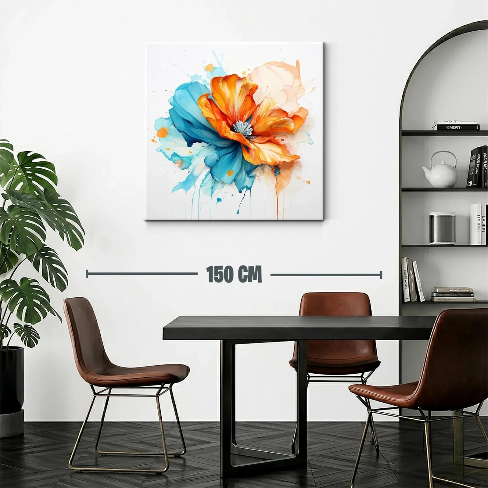 Flor abstracta vibrante con tonos cálidos y fríos en armonía — miniatura 2