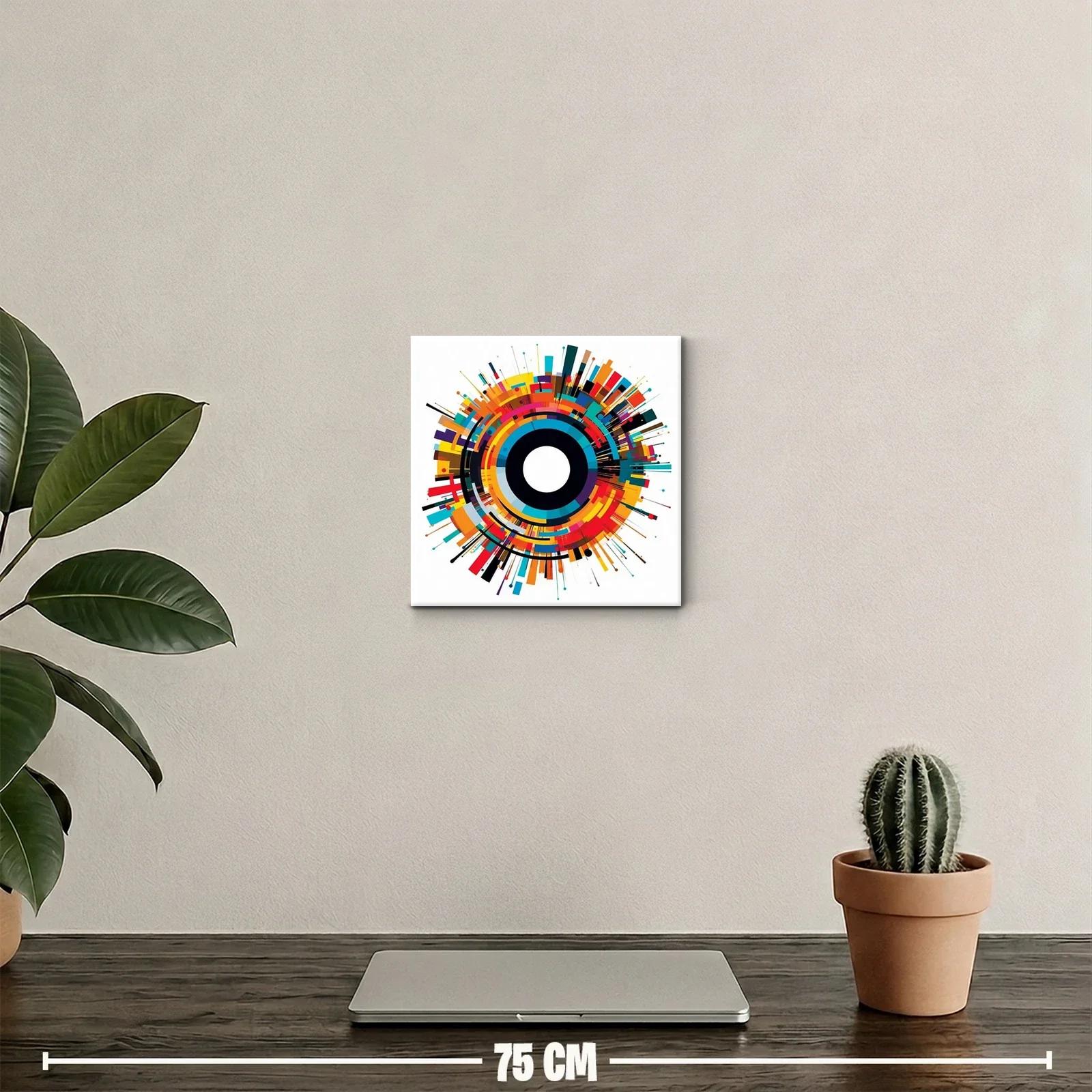 Cuadro decorativo con diseño geométrico circular colorido — miniatura 2