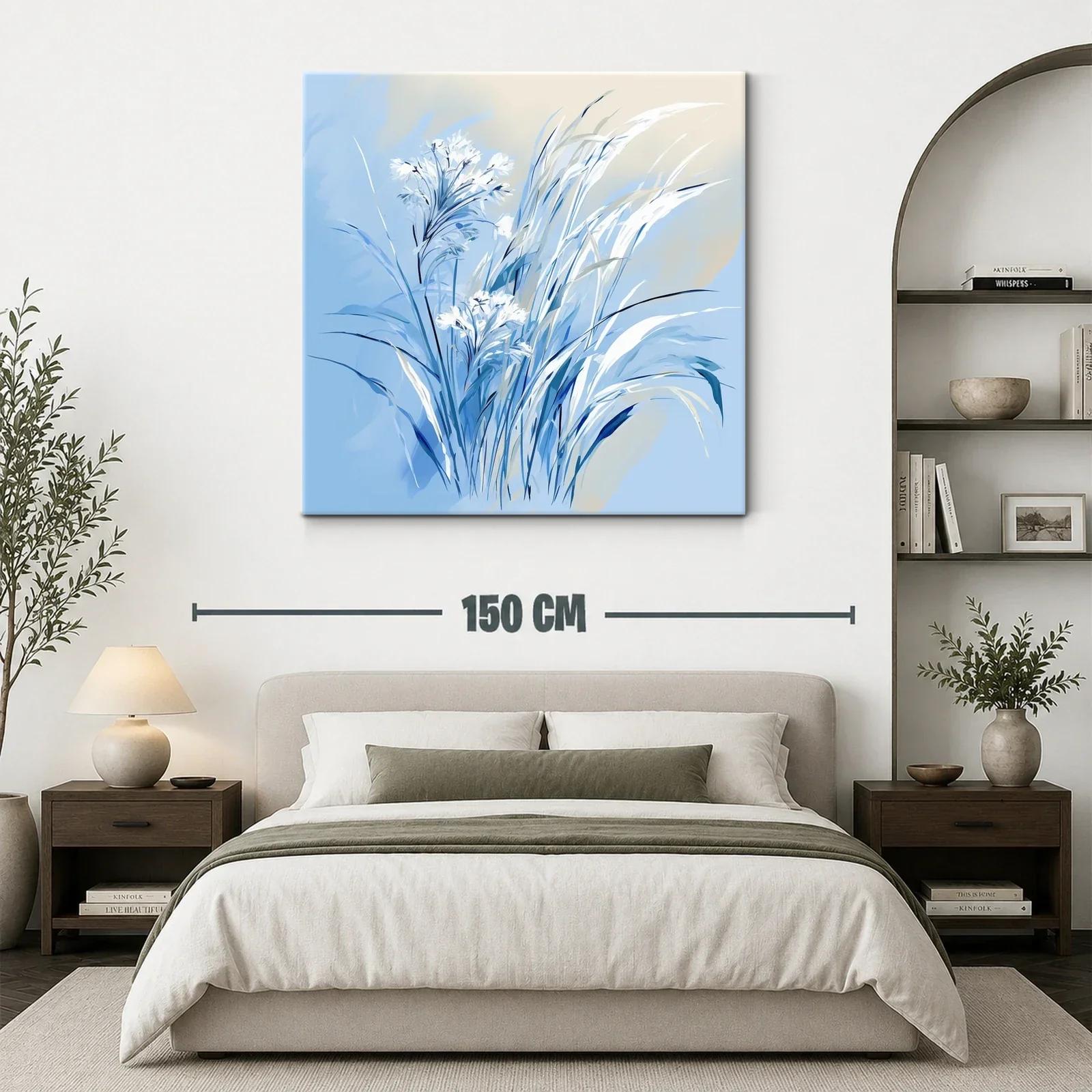 Delicada composición de flores y hojas en tonos azules — miniatura 3