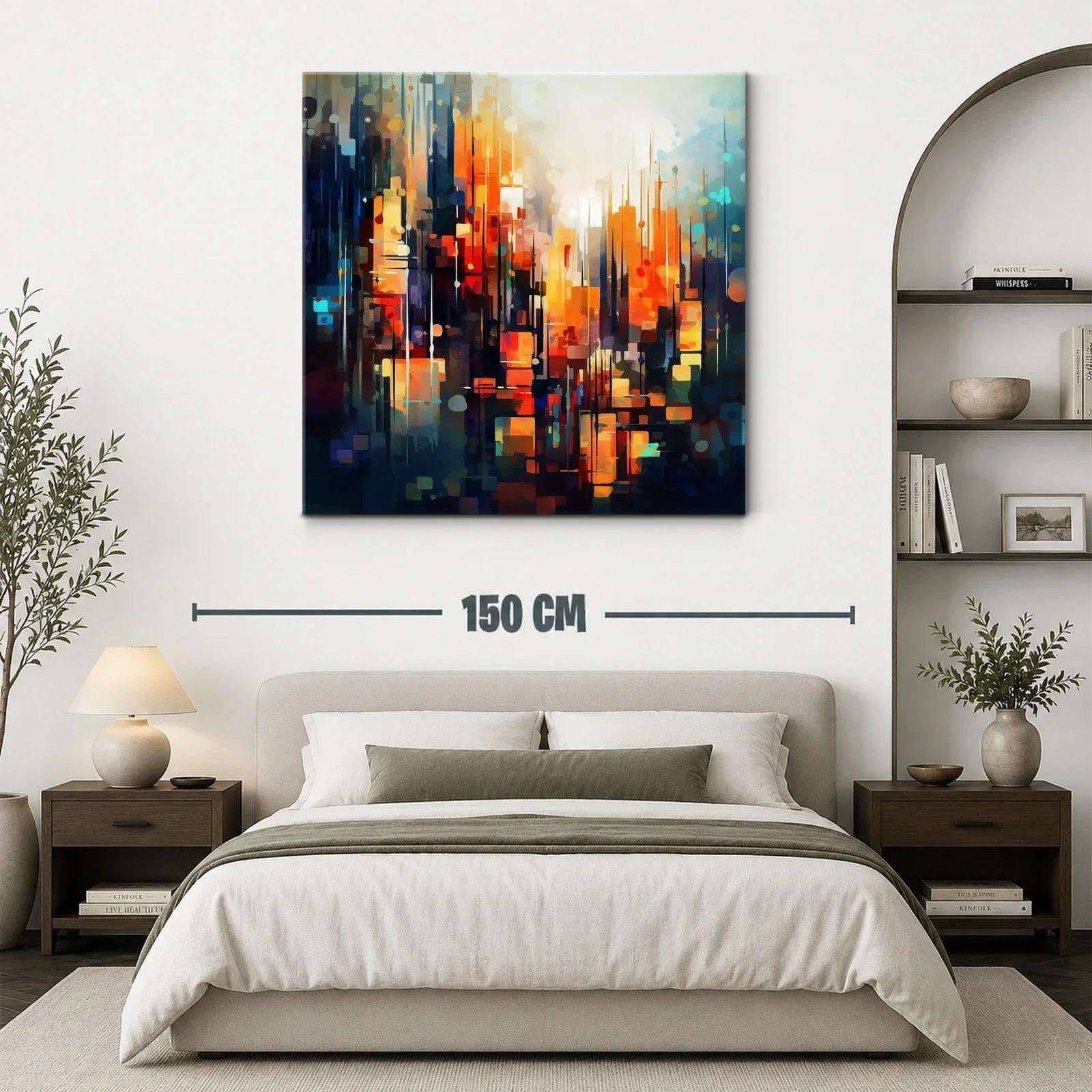 Abstracto urbano con vibrantes tonos cálidos y fríos equilibrados — miniatura 3