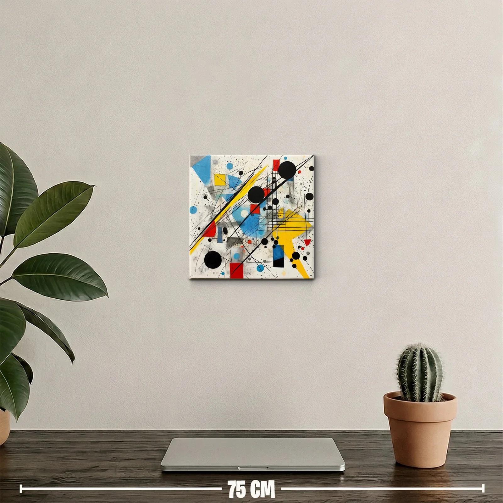Cuadro abstracto con geometría colorida y líneas dinámicas — miniatura 2