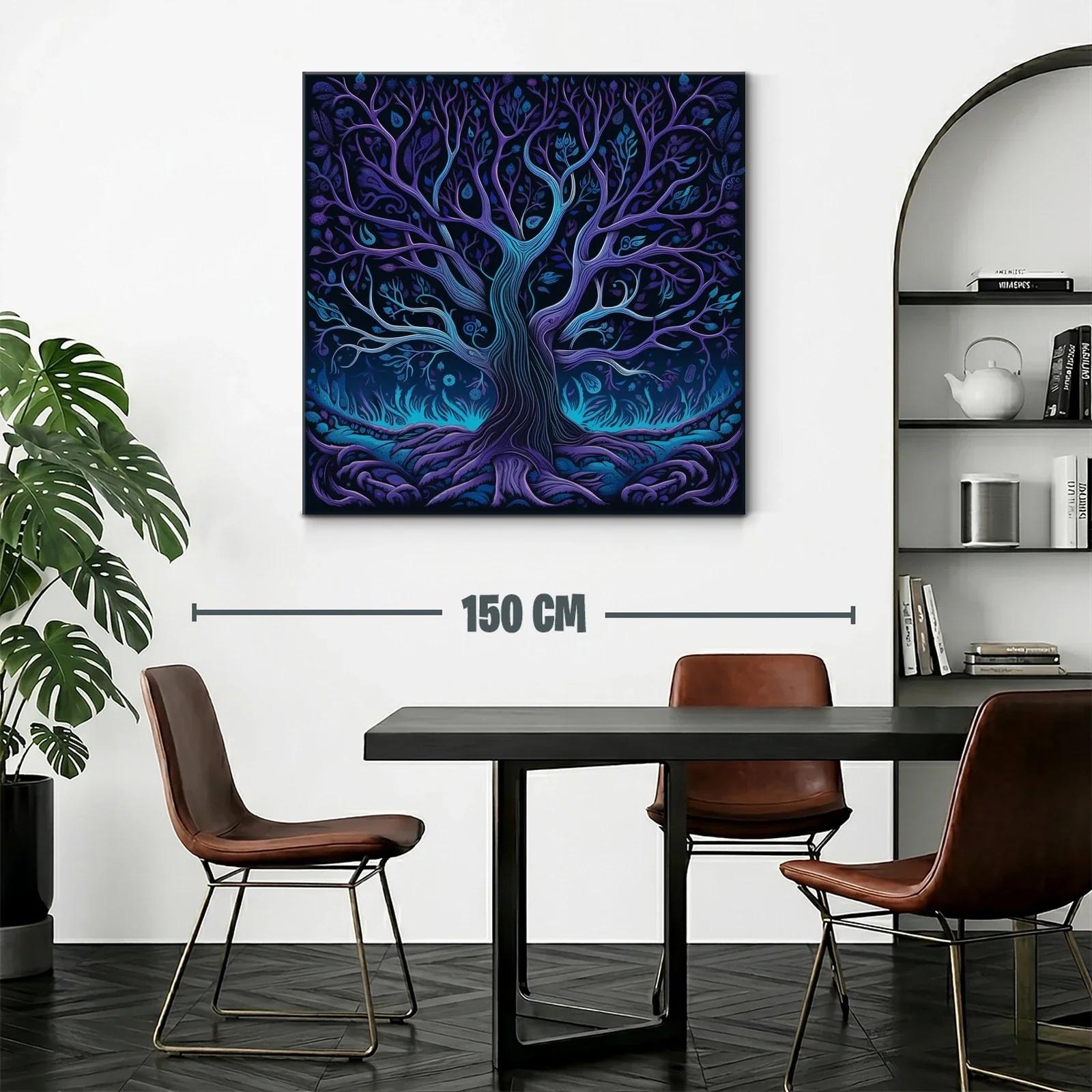 Árbol místico en tonos azules y violetas vibrantes — miniatura 2