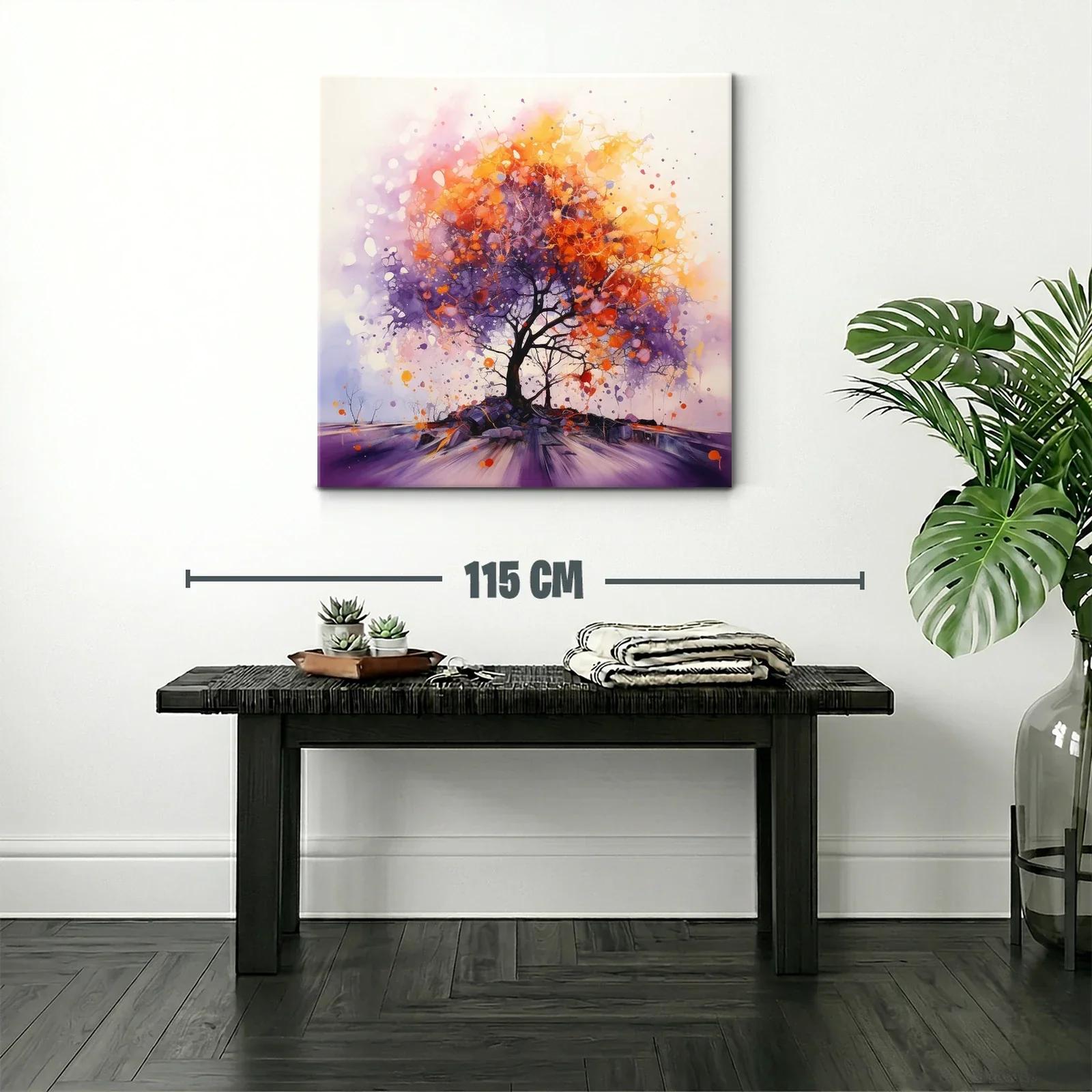 Árbol vibrante con tonos cálidos y morados en movimiento — miniatura 2