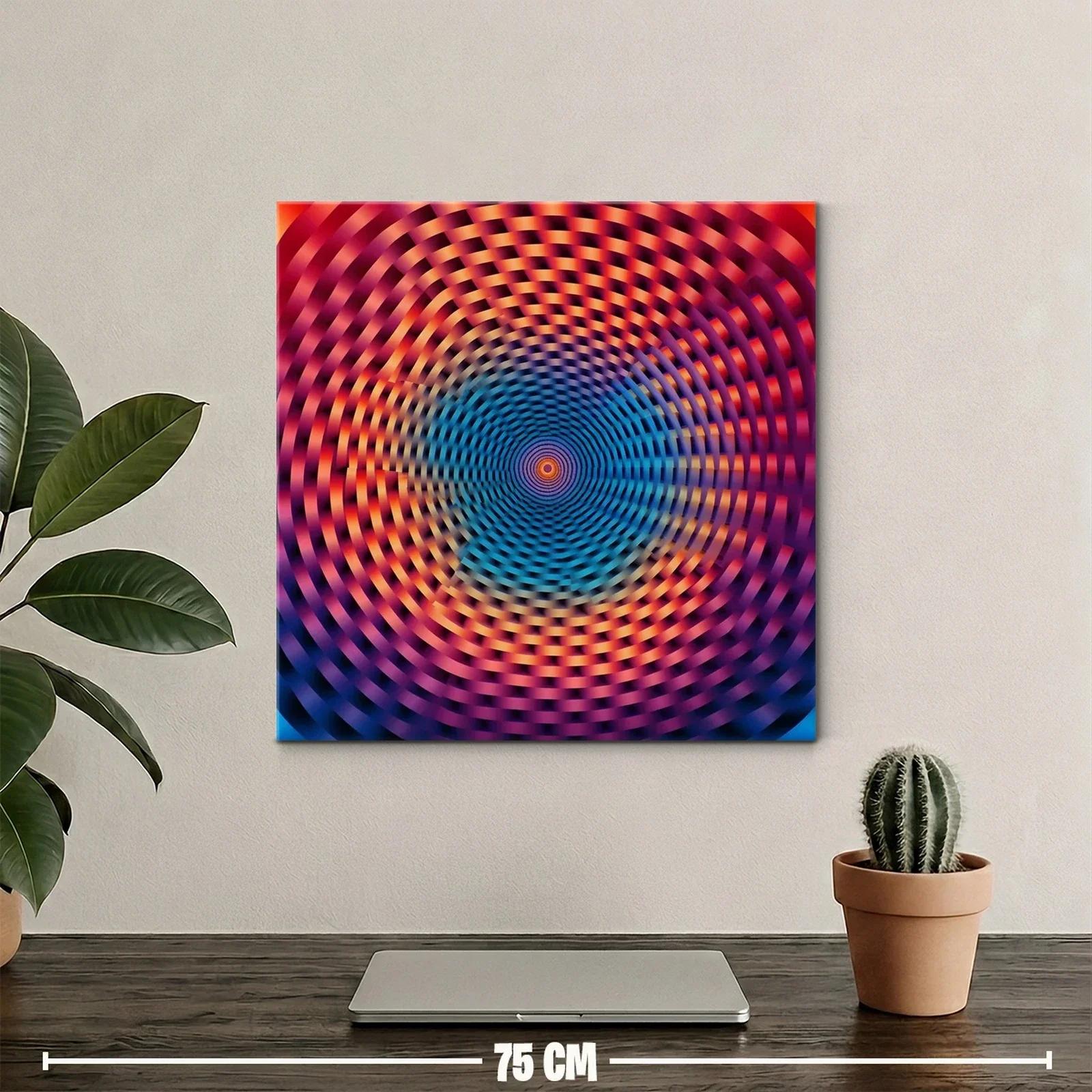 Cuadro abstracto con espiral caleidoscópica vibrante y dinámica — miniatura 2