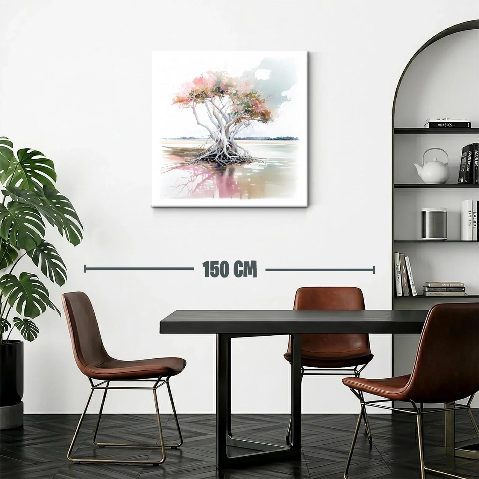 Árbol solitario con tonos suaves y reflejos acuáticos — miniatura 2