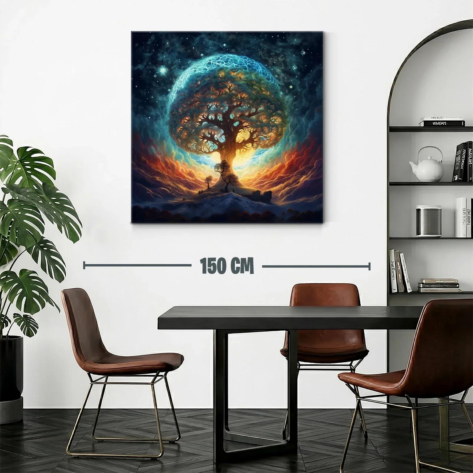 Árbol de la vida iluminado en cielo estrellado místico — miniatura 2
