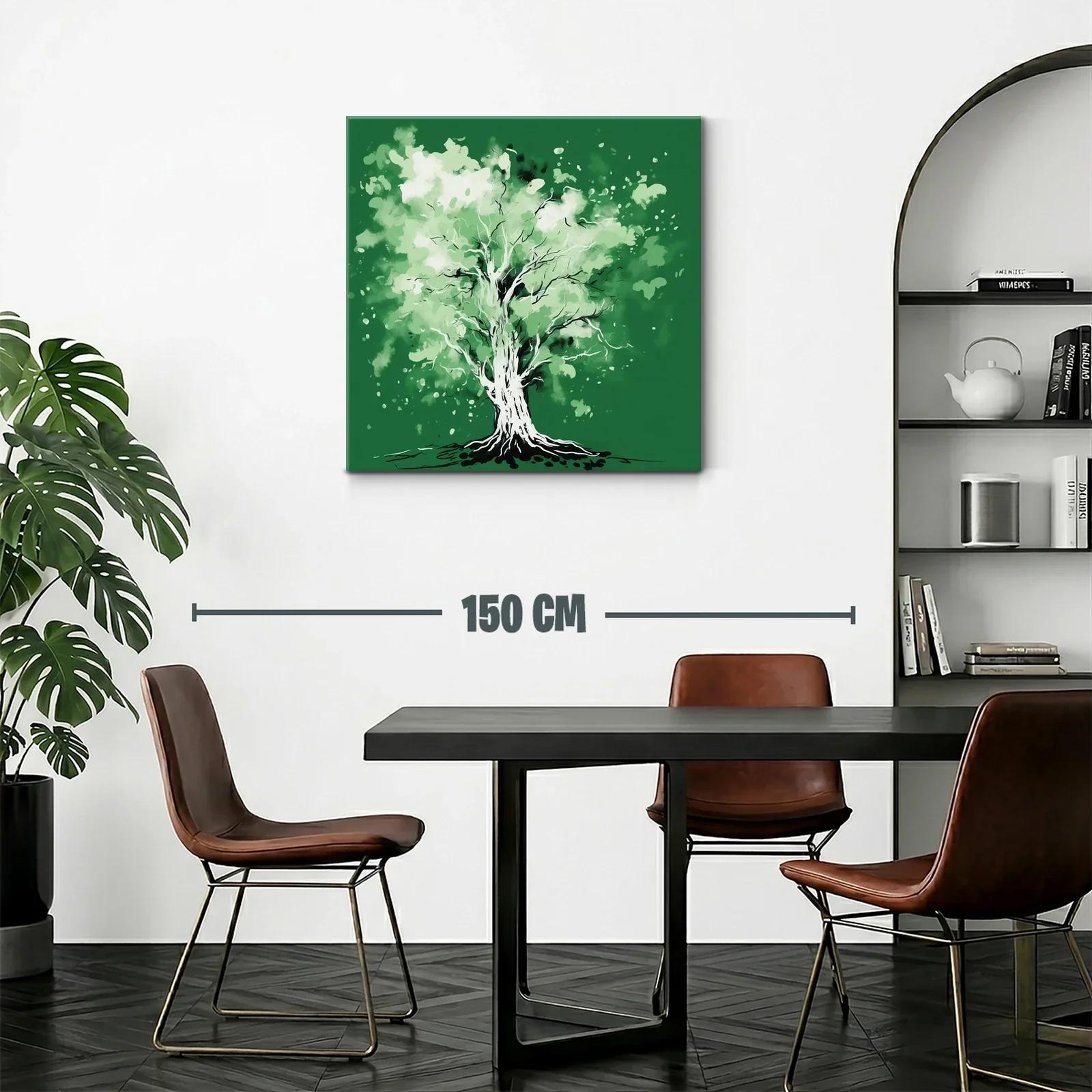 Árbol verde con estilo acuarela y toque artístico — miniatura 2