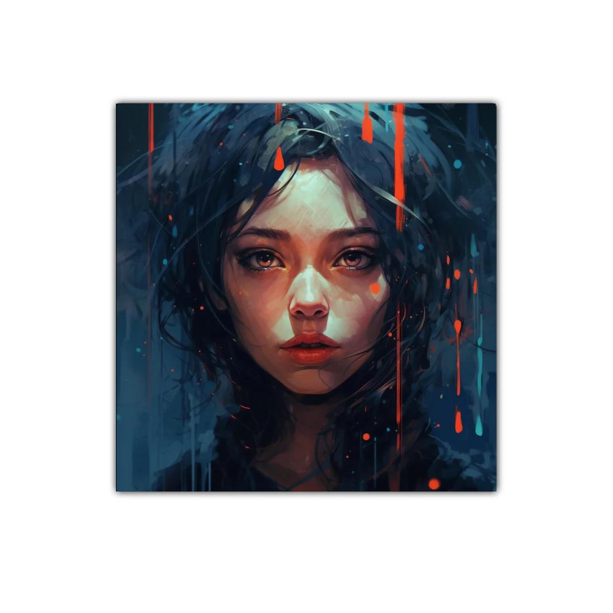 Retrato femenino con luces y contrastes en tonos oscuros — imagen principal