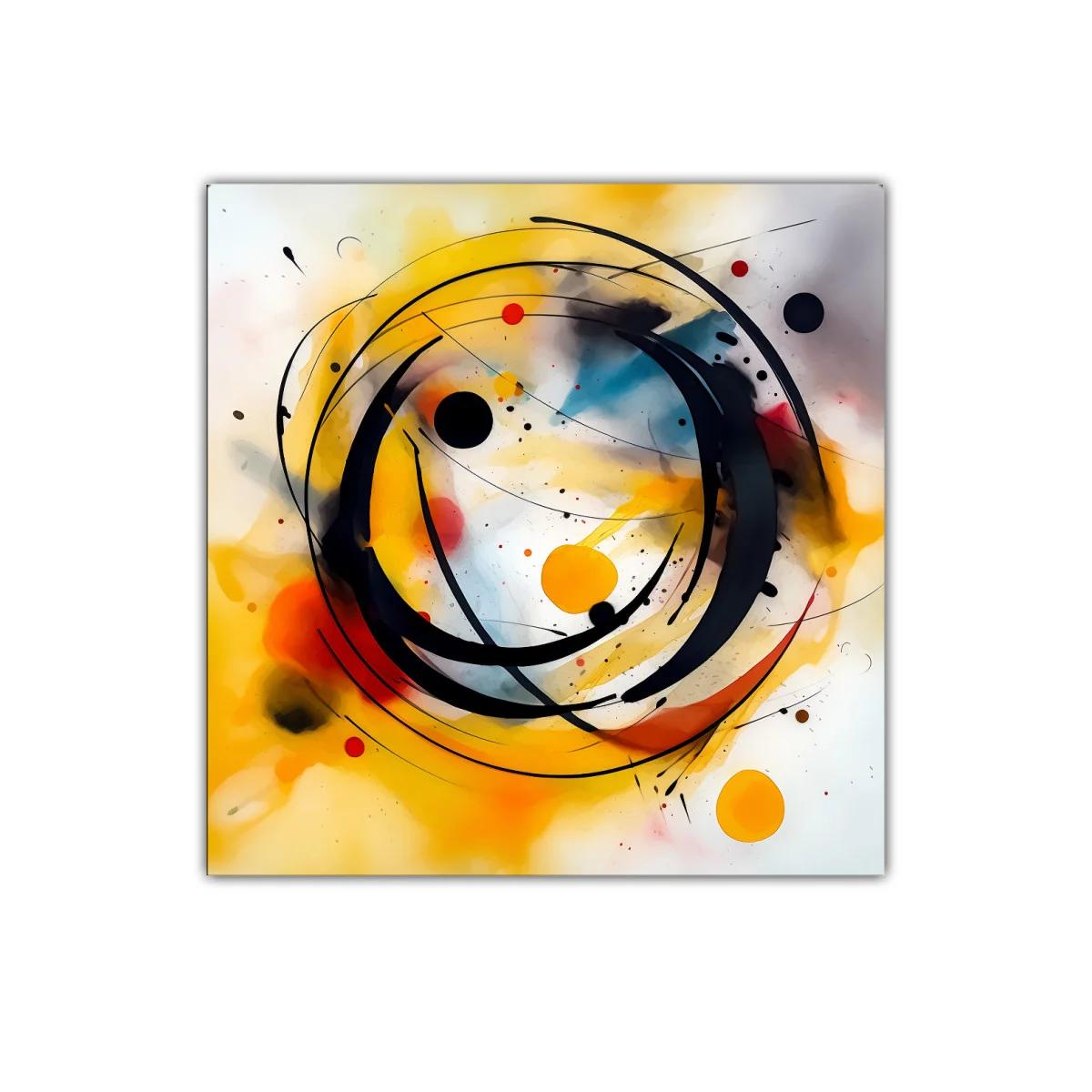 Cuadro decorativo con formas circulares y vibrantes tonos cálidos — imagen principal