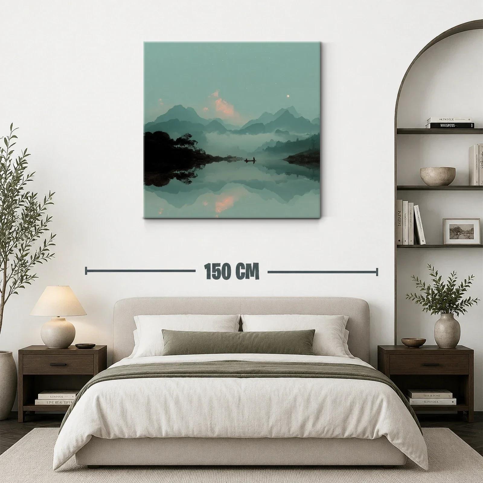 Paisaje de Montañas con Reflejo en Agua Tranquila — miniatura 3