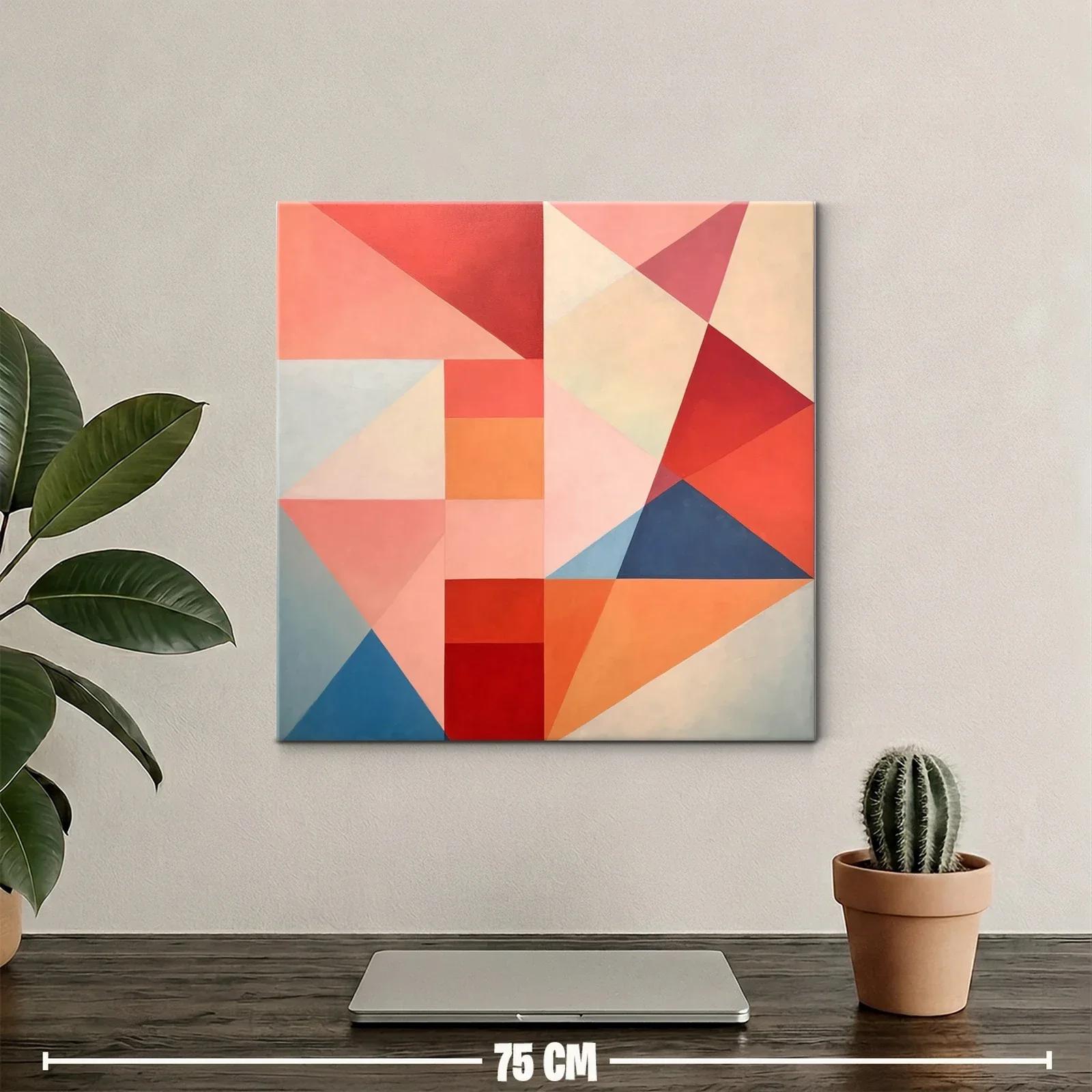 Composición geométrica con tonos cálidos y fríos contrastantes — miniatura 2