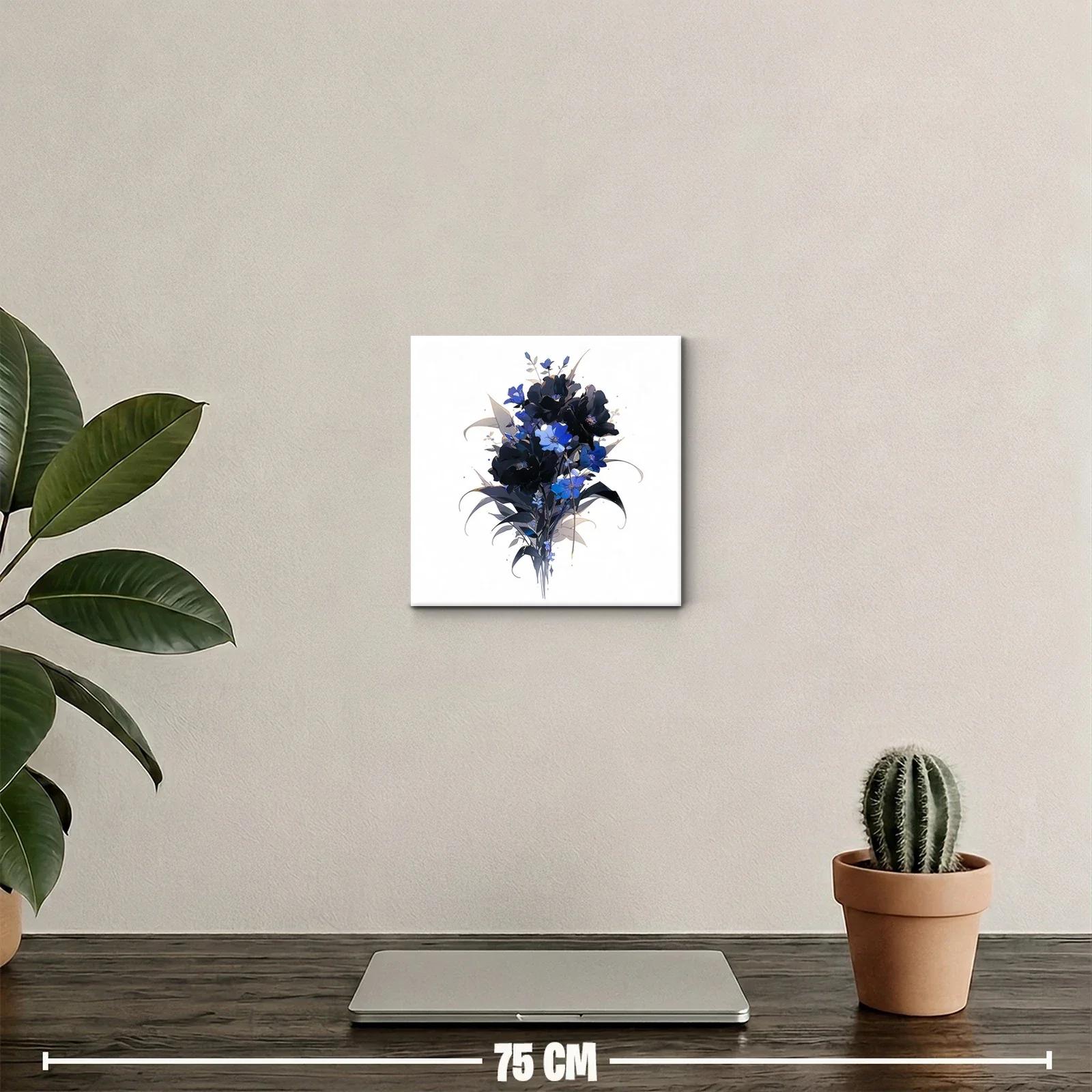 Ramo elegante de flores negras y azules para decoración — miniatura 2
