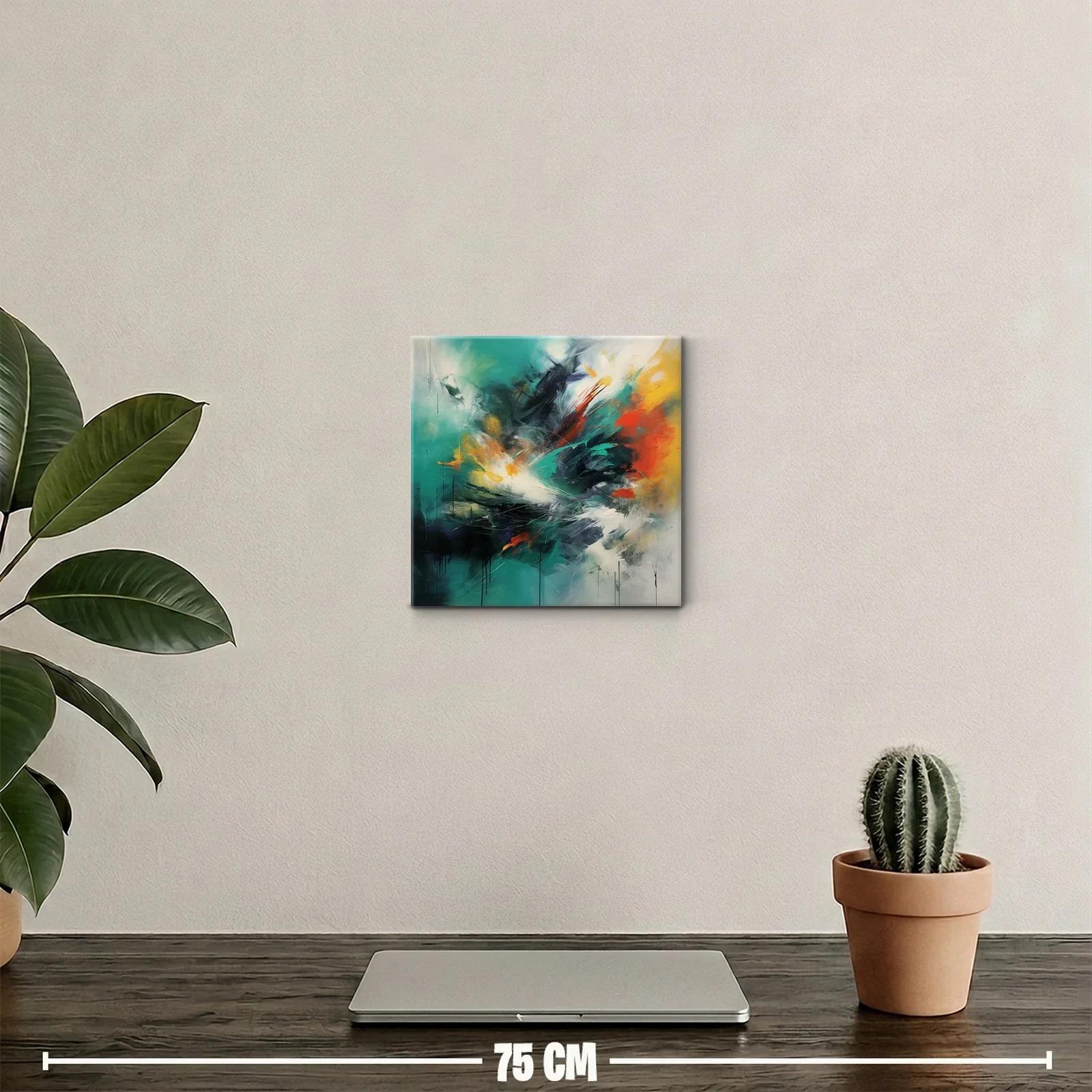 Cuadro abstracto con explosión de color y profundidad — miniatura 2
